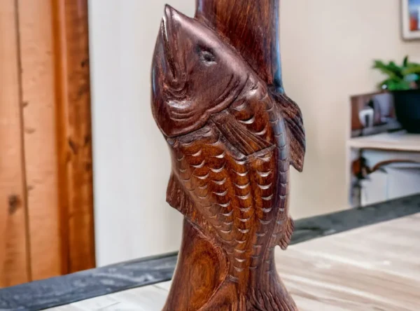 Aquatic Grace Wooden Fish Sculpture2