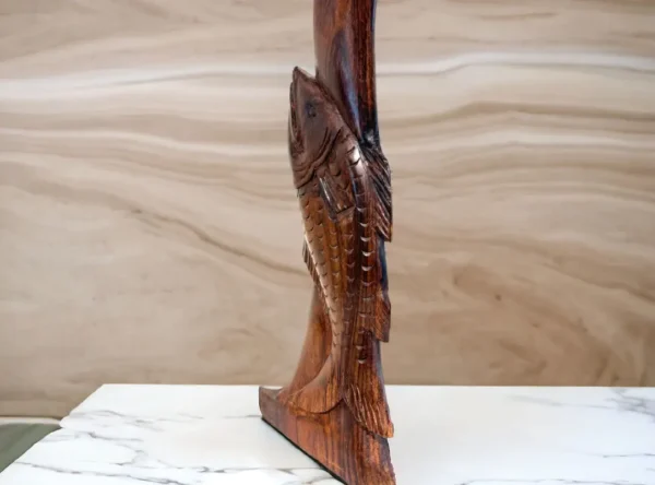 Aquatic Grace Wooden Fish Sculpture3