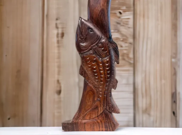 Aquatic Grace Wooden Fish Sculpture4