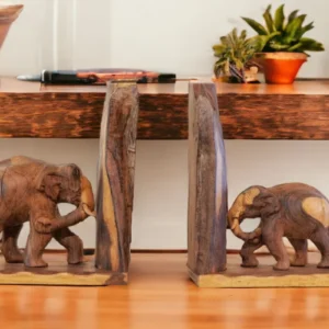 Elephantine Elegance Reclaimed Wood Book Stand