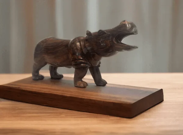 Hippo Haven Wooden Sculpture