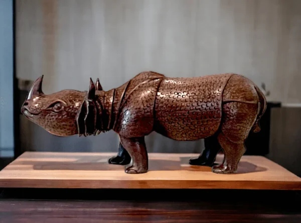 Rhino Reverie Wooden Sculpture 3