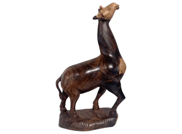 Savanna Sentinel Wooden Giraffe Sculpture1